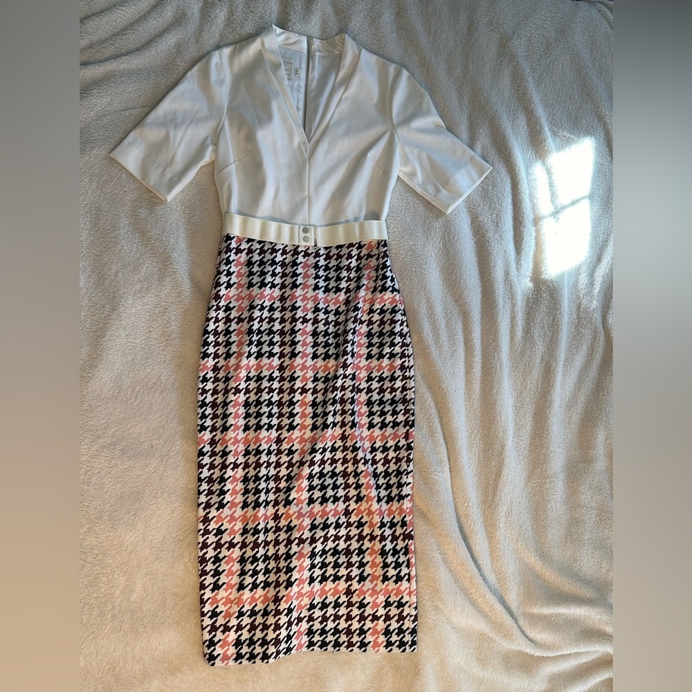 Ted Baker Harlla Houndstooth Combo Bodycon Dress